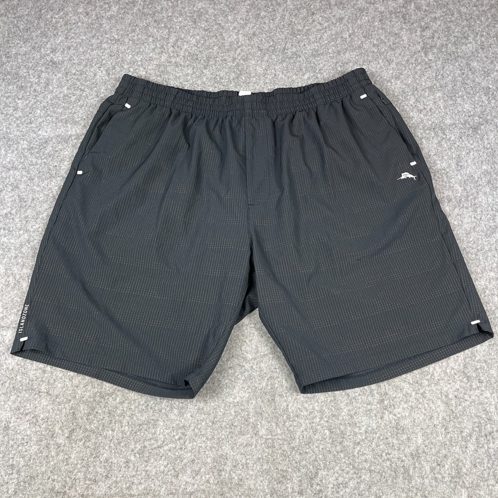 Tommy Bahama Huntington Bay E-Waist Hybrid Shorts Mens XL Black Lined 8 Inch